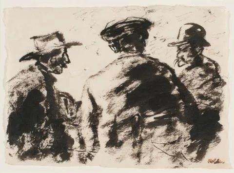 Emil Nolde — Drei Männer im Gespräch (Drei Bauern)