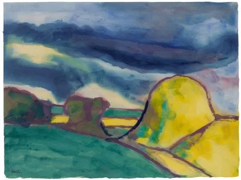 Emil Nolde — Marschlandschaft mit Strohdiemen