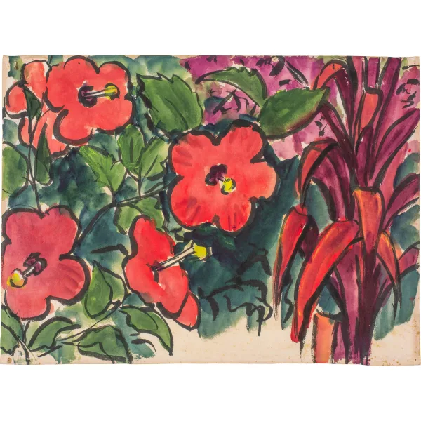 Emil Nolde — Rote Blüten, Hibiskus