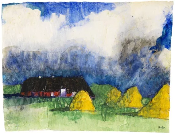 Emil Nolde — Marschlandschaft mit Bauernhof und Heudiemen