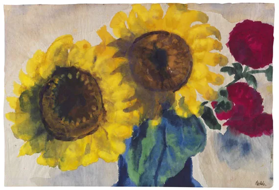 Emil Nolde — Sonnenblumen und rote Blüten