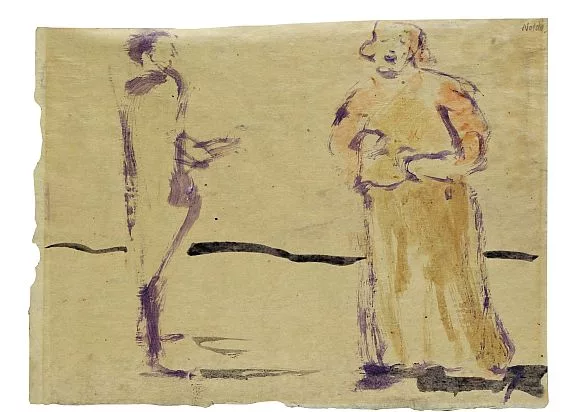 Emil Nolde — Zwei stehende Figuren (Theaterszene)