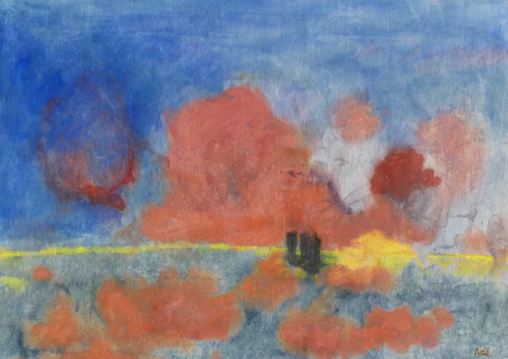 Emil Nolde — Meer mit roten Wolken und dunklen Seglern