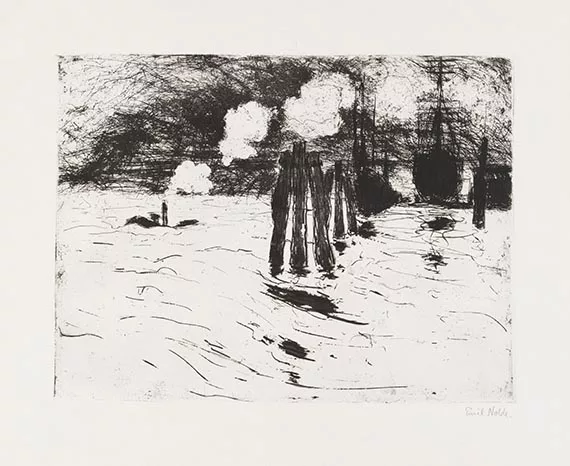 Emil Nolde — Schiff im Dock
