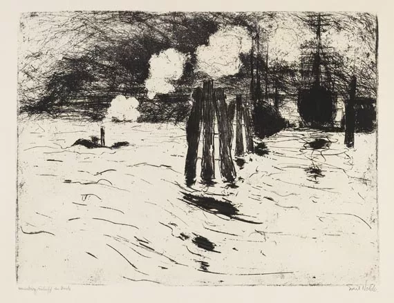 Emil Nolde — Hamburg, Schiff im Dock