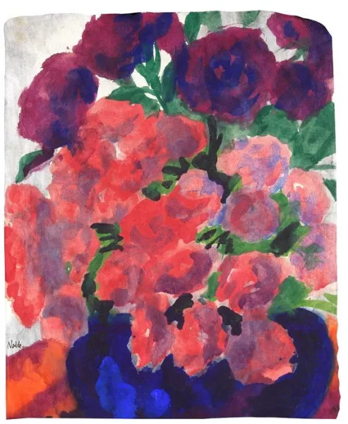 Emil Nolde — Pfingstrosen in blauer Vase