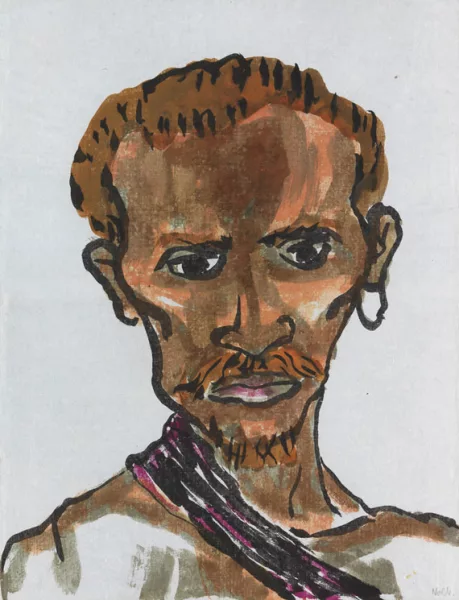 Emil Nolde — Hagerer Männerkopf mit hellbraunem Haar