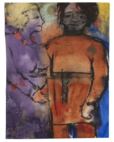 Emil Nolde — Paar (Blonde Frau und schwarzhaariger, in Kasak gekleideter Mann)