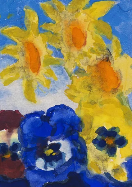 Emil Nolde — Dahlienblüten und Stiefmütterchen