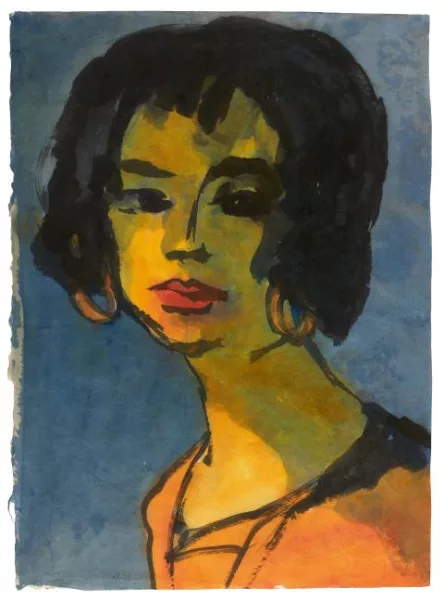 Emil Nolde — Portrait einer jungen Frau (mit Ohrringen)