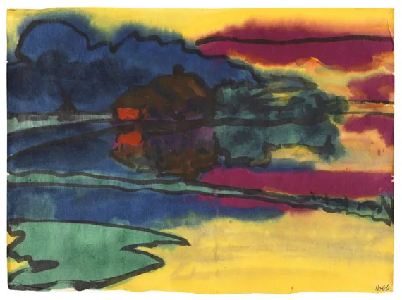 Emil Nolde — Landschaft um Utenwarf (Wiedau-Niederung mit Hof Petersen)