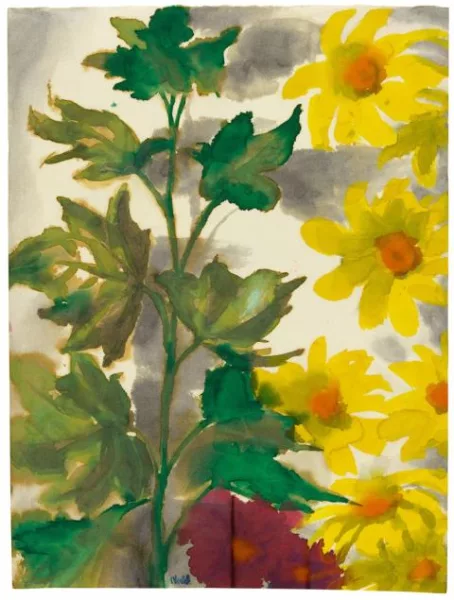 Emil Nolde — Dahlien und Blattpflanze