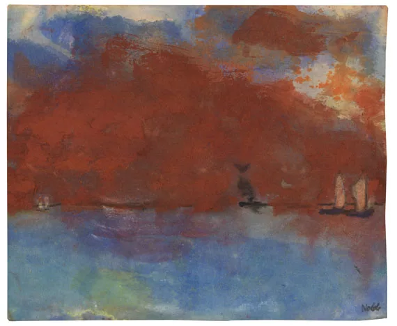 Emil Nolde — Meerlandschaft mit rotem Abendhimmel