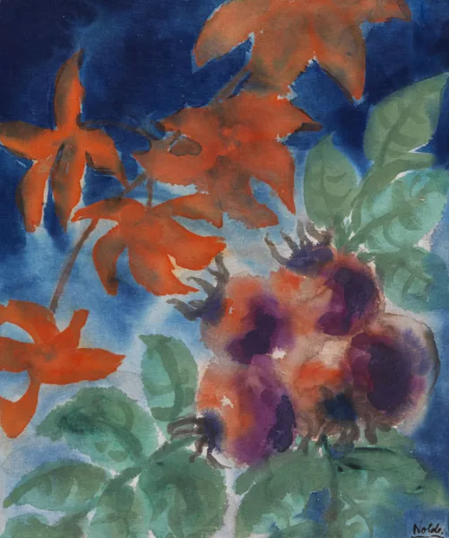 Emil Nolde — Hagebutten und wilder Wein