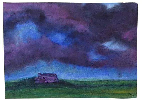 Emil Nolde — Seebüll unter blau-violettem Himmel