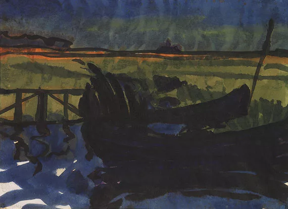 Emil Nolde — Marschlandschaft mit Fischerbooten