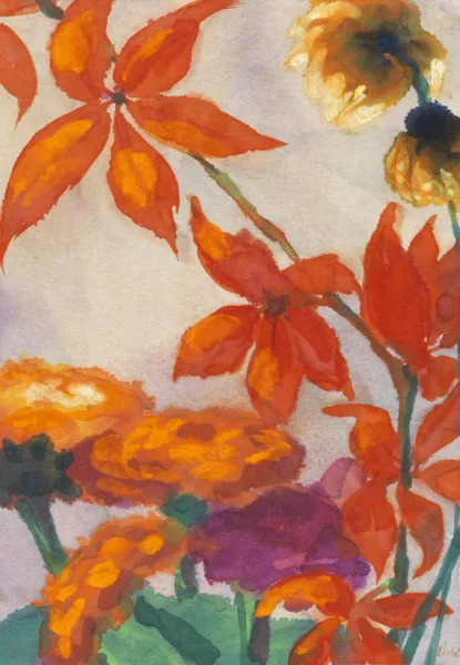 Emil Nolde — Zinnien und Sonnenblumen