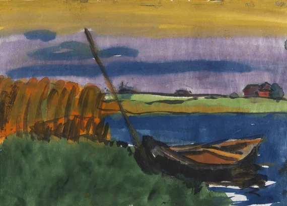 Emil Nolde — Marschlandschaft mit Fischerboot