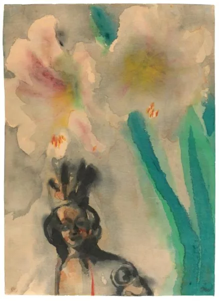 Emil Nolde — Amaryllis mit Madonnenfigur
