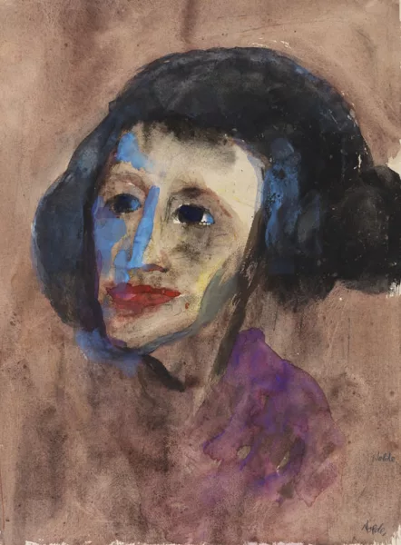Emil Nolde — Frauenkopf mit schwarzem Haar