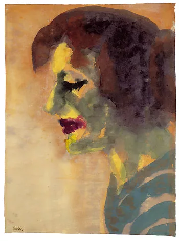 Emil Nolde — Porträt einer Frau mit geschlossenen Augen
