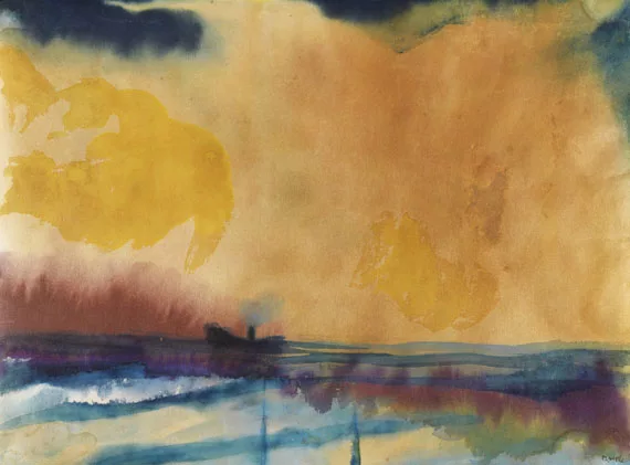 Emil Nolde — Dampfer unter gelbem Himmel
