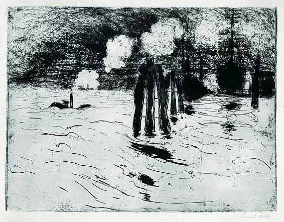 Emil Nolde — Hamburg, Schiff im Dock