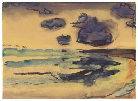 Emil Nolde — Marschlandschaft mit See und Abendwolken