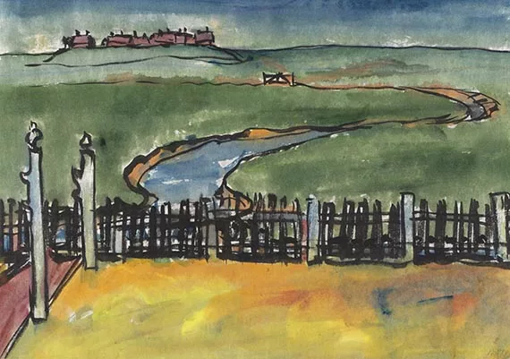 Emil Nolde — Halliglandschaft mit Gatter (Hooge)