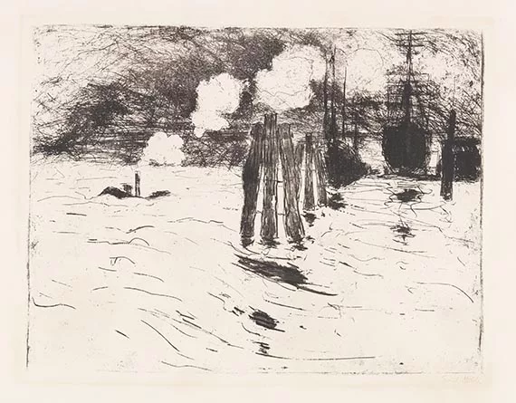 Emil Nolde — Hamburg, Schiff im Dock