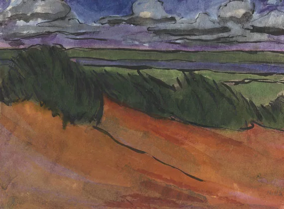 Emil Nolde — Abendstimmung am Ruttebüller See bei Utenwarf