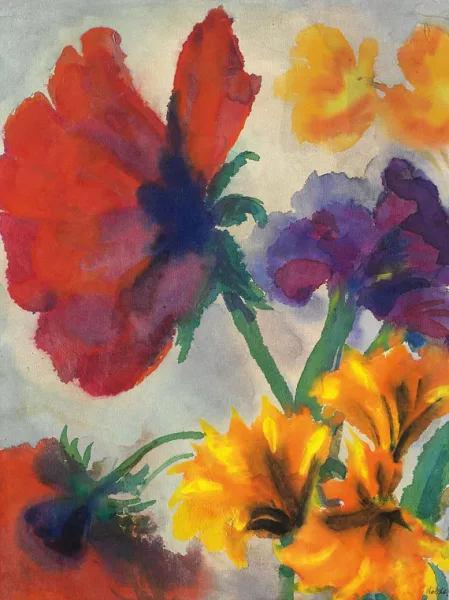 Emil Nolde — Mohn, gelbe und blaue Blüten