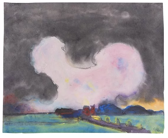 Emil Nolde — Rosa Wolke über der Marsch