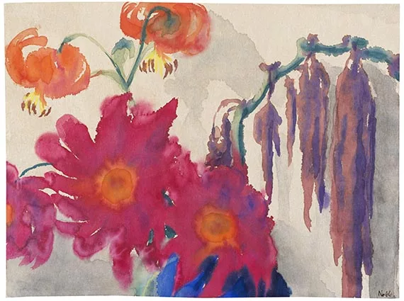 Emil Nolde — Dahlien und Fuchsschwanz