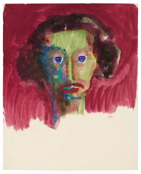 Emil Nolde — Frauenbildnis (Grünes Gesicht, en face)