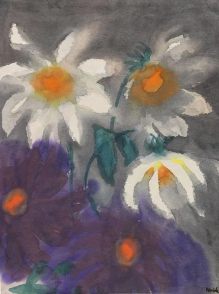 Emil Nolde — Violette und weiße Dahlien