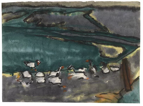 Emil Nolde — See mit Enten in der Marschlandschaft