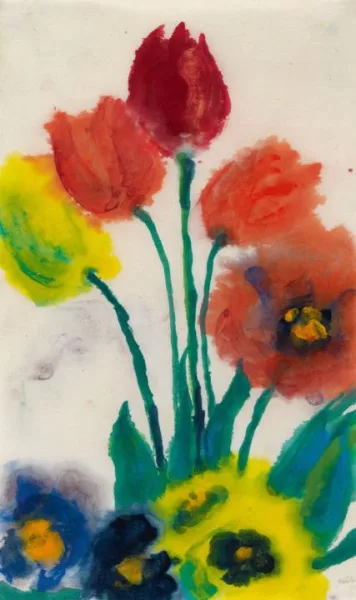 Emil Nolde — Tulpen, Mohn und Stiefmütterchen