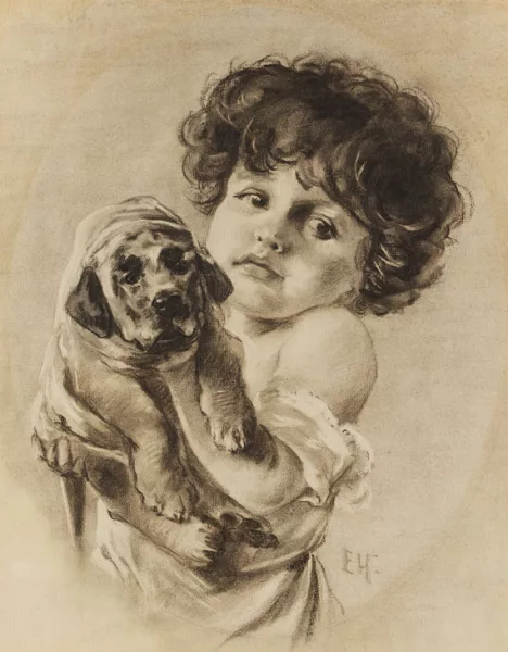 Emil Nolde — Kind mit Hündchen im Arm