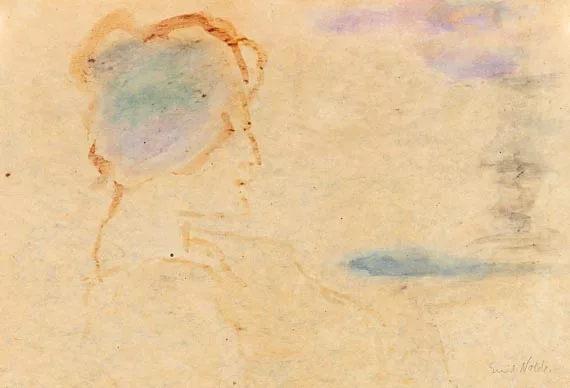 Emil Nolde — Frauenbildnis im Profil nach rechts