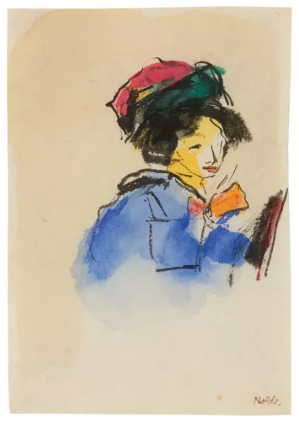 Emil Nolde — Bildnis einer Dame im Dreiviertelprofil