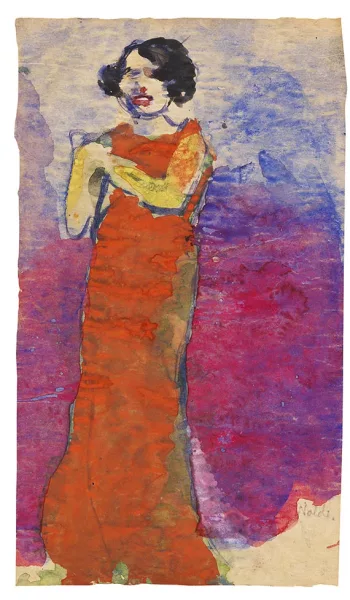 Emil Nolde — Diseuse mit rotem Kleid