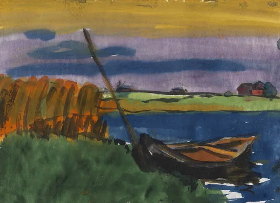 Emil Nolde — Marschlandschaft mit Fischerboot