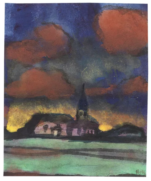 Emil Nolde — Kirche in Marschlandschaft