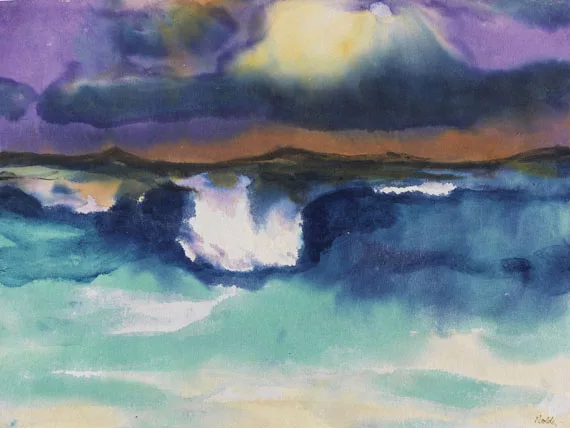 Emil Nolde — Sturzwelle unter violettem Himmel