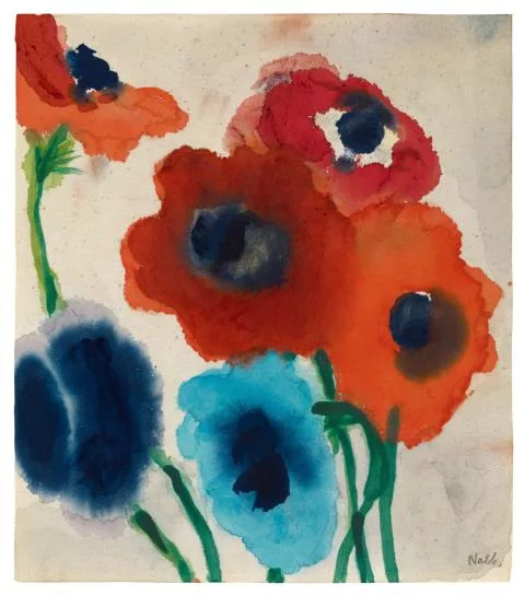 Emil Nolde — Rote und blaue Blüten