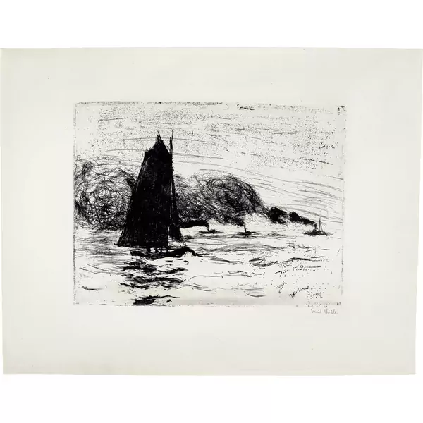 Emil Nolde — Segler und drei kleine Dampfer — Galerie Kornfeld