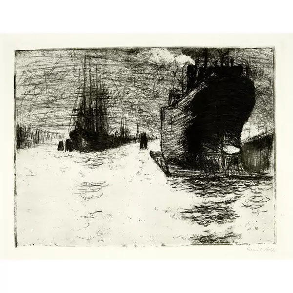 Emil Nolde — Hamburg, Reiherstiegdock — Galerie Kornfeld