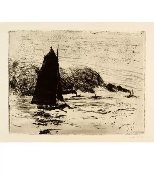 Emil Nolde — Segler und drei kleine Dampfer — Galerie Kornfeld