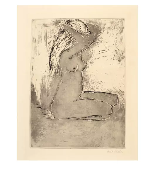 Emil Nolde — Kniendes Mädchen — Galerie Kornfeld